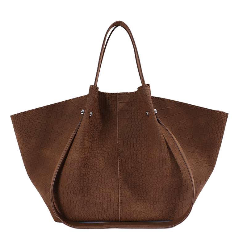Luxury Bags Tote - 高級感あふれるクロコダイル柄のレザー製トートバッグ。女性向け、デザイナーズブランド、大容量、肩掛け可能、エレガントなワイドウィングハンドバッグ。